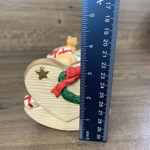 Vintage Sleeping Child Christmas Ceramic Music Box Silent Night - Tested - Picture 11 of 11